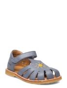 Sandals - Flat - Closed Toe - Blue ANGULUS