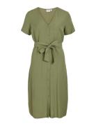 Viprisilla S/S V-Neck Midi Dress Green Vila