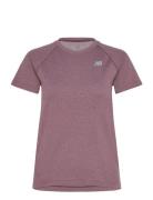 Knit Slim T-Shirt Burgundy New Balance