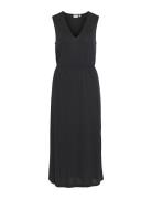 Vimodala V-Neck S/L Midi Dress - Noos Black Vila