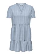 Cartiri-Caro S/S V-Neck Lin Dress Tlr Blue ONLY Carmakoma