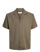 Jprccaaron Tencel Resort Shirt S/S Ln Brown Jack & J S