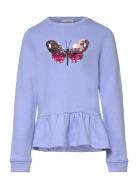 Sequins Volant Sweatshirt Blue Tom Tailor