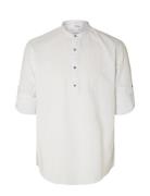 Slhregnew-Linen Shirt Tunic Ls Band White Selected Homme