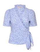 Peony Wrap Blouse Blue A-View