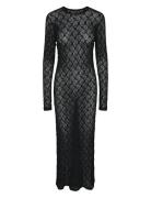 Pcnaya Ls O-Neck Lace Maxi Dress D2D Jit Black Pieces