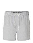 Slhcooper Seersucker Swimshorts W Blue Selected Homme