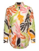 Rel Palm Print Cot Silk Shirt Patterned GANT