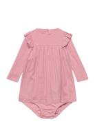 Ruffled Pointelle Cotton Dress & Bloomer Pink Ralph Lauren Baby