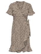 Onlolivia S/S Wrap Dress Wvn Noos Brown ONLY