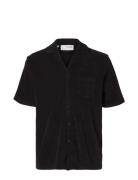 Slhrelax-Terry Ss Resort Shirt Ex Black Selected Homme
