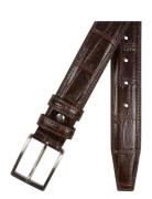 Croco Leather Belt Brown Portia 1924