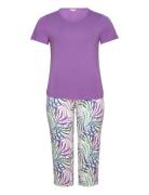 Bamboo Short-Sleeve Pj With Pirate Purple Lady Avenue