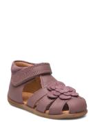 Starters™ Flower Velcro Sandal Purple Pom Pom
