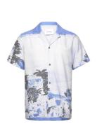 Coastal Aop Ss Shirt Blue Les Deux