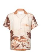 Coastal Aop Ss Shirt Cream Les Deux