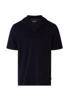 Raphael Organic Cotton Terry Polo Shirt Navy Lexington Clothing