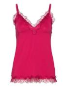 Rwbillie Sl Lace Strap Top Pink Rosemunde