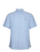 Douglas Linen Ss Shirt-Classic Fit Blue Morris