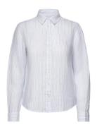 Reg Linen Stripe Shirt Blue GANT