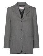 Relaxed Neppy Wool Sb Blazer Grey Tommy Hilfiger