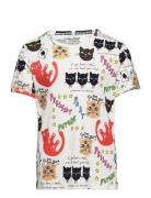 Clairvoyant Cats Aop Ss Tee Patterned Mini Rodini