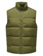 Onsalvin Quilt Puffer Vest Otw Vd Green ONLY & SONS