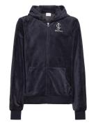 Juicy Velour Zip Through Hoodie Navy Juicy Couture