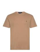 Custom Slim Fit Soft Cotton T-Shirt Beige Polo Ralph Lauren