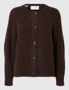 Slflulu Ls Knit Short Cardigan Noos Brown Selected Femme