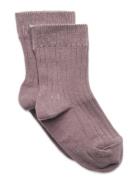 Sock - Rib - All S Purple Melton