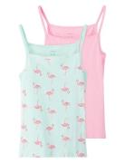 Nkfstrap Top 2P Glacier Flamingo Pink Name It