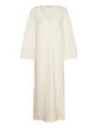 Disa Lace Up Front Knitted Kaftan White Malina