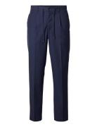 Slh190-Reg Tapered Leroy Pleat Pant Noos Navy Selected Homme