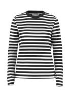 Slfessential Ls Striped O-Neck Tee Noos Black Selected Femme