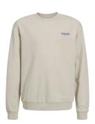 Jjstyd Loose Graphic Sweat C.neck Ln Jnr Cream Jack & J S