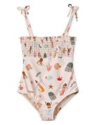 Larisa Printed Swimsuit Cream Liewood