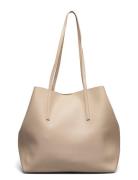 Pebbled Effect Shopper Bag Beige Mango