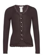 Silk Cardigan W/ Lace Brown Rosemunde