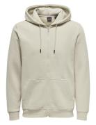 Onsceres Zip Thr. Hoodie Sweat Noos Cream ONLY & SONS