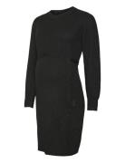 Mlnewanne L/S Abk Knit Dress A. Noos Black Mamalicious