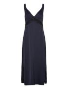 Ennis Satin Lace Dress Blue French Connection