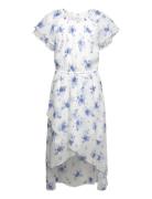 Dress High And Low Chiffon Wit Blue Lindex