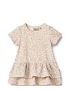 Jersey Dress S/S Johanna Patterned Wheat