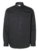 Slhslim-Performance Shirt Ls Noos Black Selected Homme