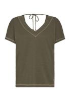 Mmmandy V-Neck Tee Khaki MOS MOSH