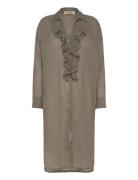 Mmjelena Voile Dress Khaki MOS MOSH