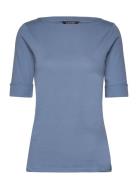 Cotton-Blend Boatneck Top Blue Lauren Ralph Lauren