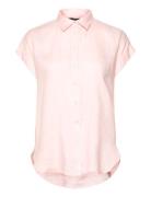 Tissue Linen-Ss Shirt Pink Lauren Ralph Lauren