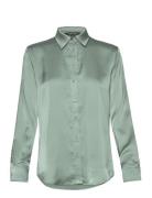 Stretch Charmeuse-Shirt Green Lauren Ralph Lauren